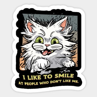 I like to smile at people who don´t like me Sticker